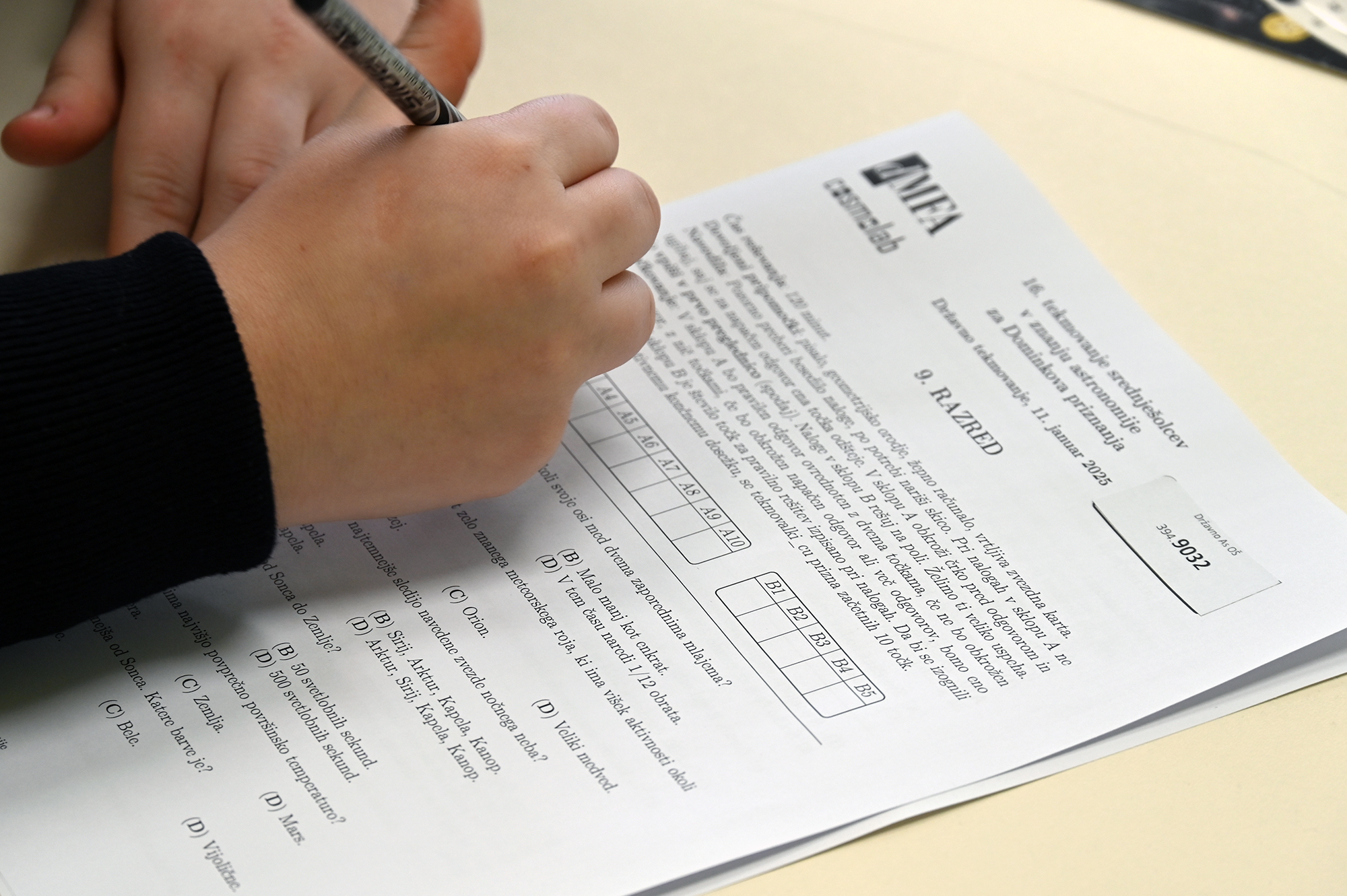 Tekmovalna pola za 9. razred OŠ